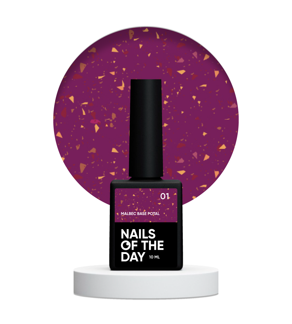 NAILSOFTHEDAY Malbec base potal 01 – fantástica base de vitral com potal dourado, 10 ml