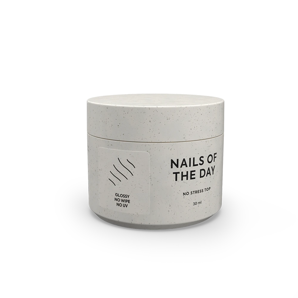 NAILSOFTHEDAY No stress top no wipe — top lucido senza strato adesivo e senza filtri UV, top ANTIGRAFFIO, 30 ml