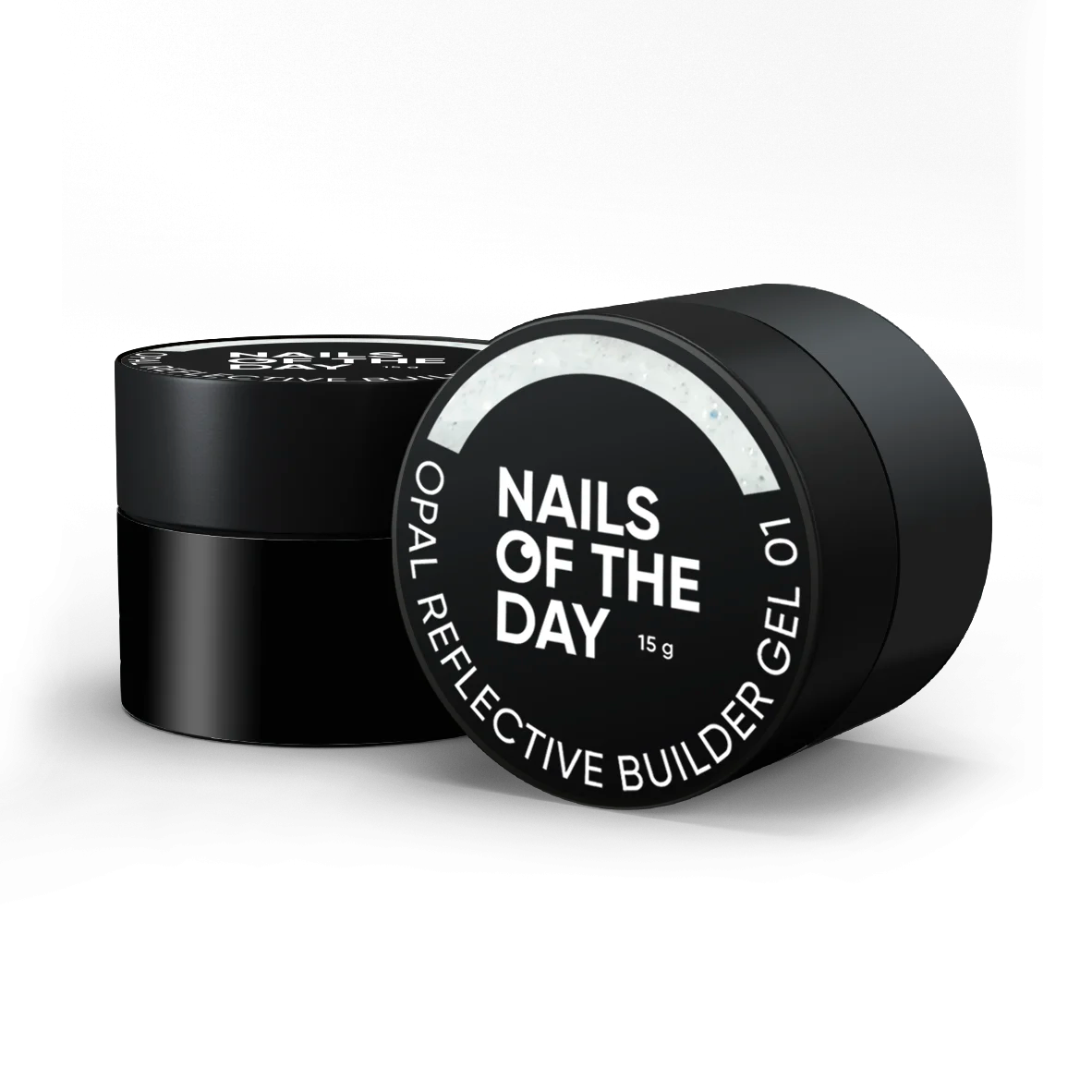 NAILSOFTHEDAY Opal Reflective builder gel 01 — gel constructor lechoso con brillo opalescente y partículas reflectantes, 15 g.