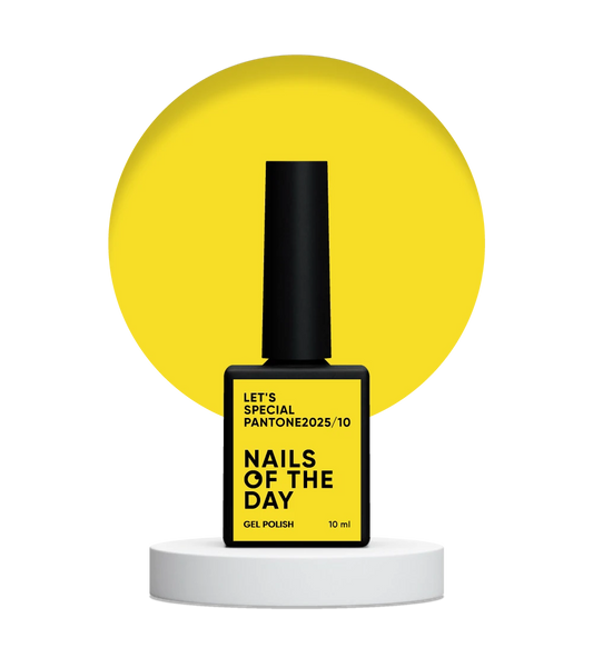 NAILSOFTHEDAY Let’s Special Pantone2025/10 — smalto gel giallo solare, che copre in un solo strato, 10 ml.