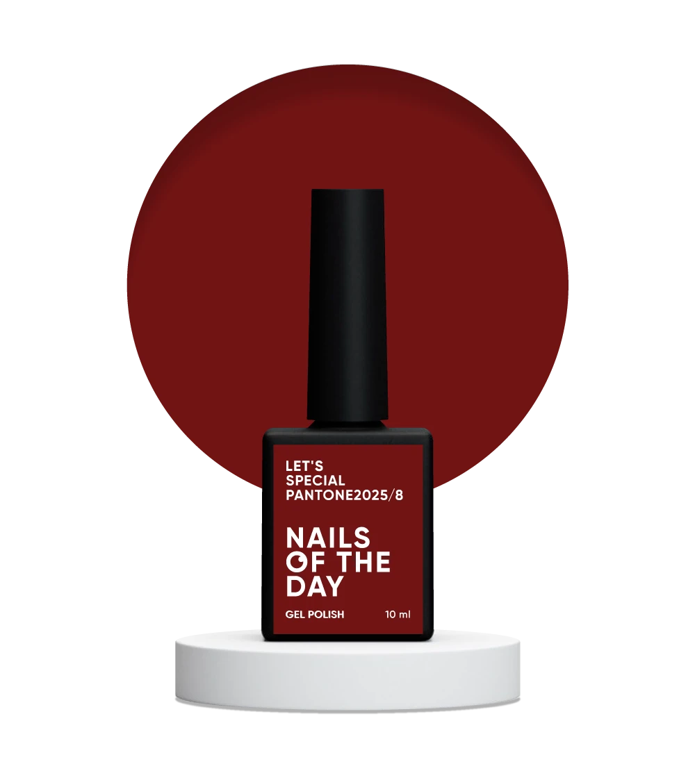 NAILSOFTHEDAY Let’s Special Pantone2025/8 — smalto gel rosso vino profondo, che copre in un solo strato, 10 ml.