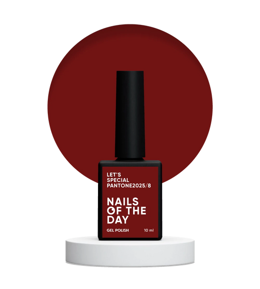 NAILSOFTHEDAY Let’s Special Pantone2025/8 — smalto gel rosso vino profondo, che copre in un solo strato, 10 ml.