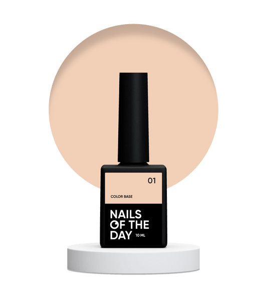 NAILSOFTHEDAY Color base 01 – base de color para uñas (beige arena), 10 ml