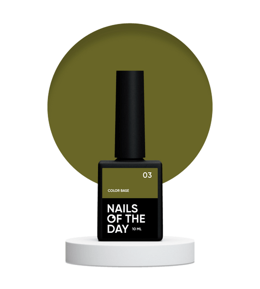 NAILSOFTHEDAY Color base 03 – base de color para uñas (verde caqui), 10 ml