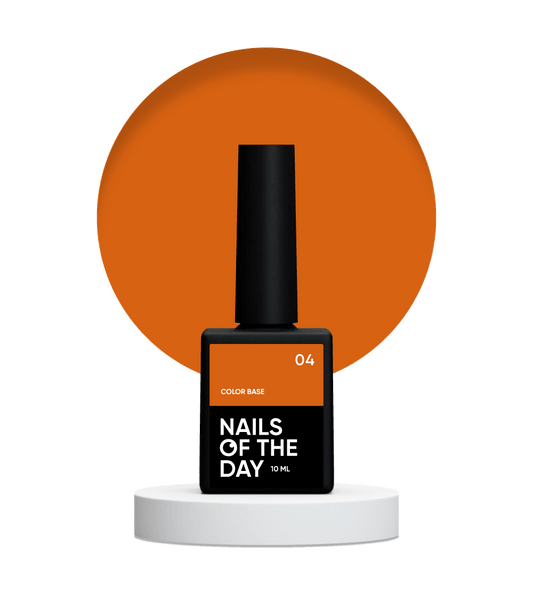 NAILSOFTHEDAY Color base 04 – base de color para uñas (naranja zanahoria), 10 ml