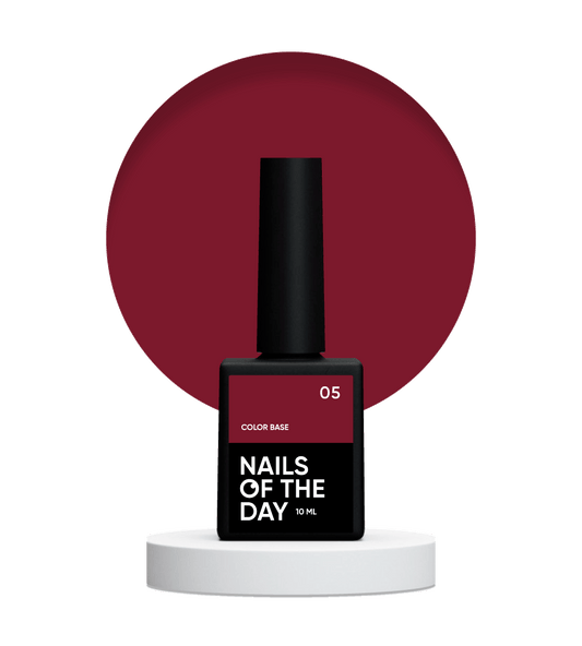 NAILSOFTHEDAY Color base 05 – base de color para uñas (rojo oscuro), 10 ml