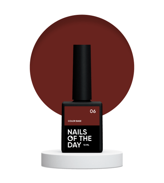 NAILSOFTHEDAY Color base 06 – base de color para uñas (marrón saturado), 10 ml