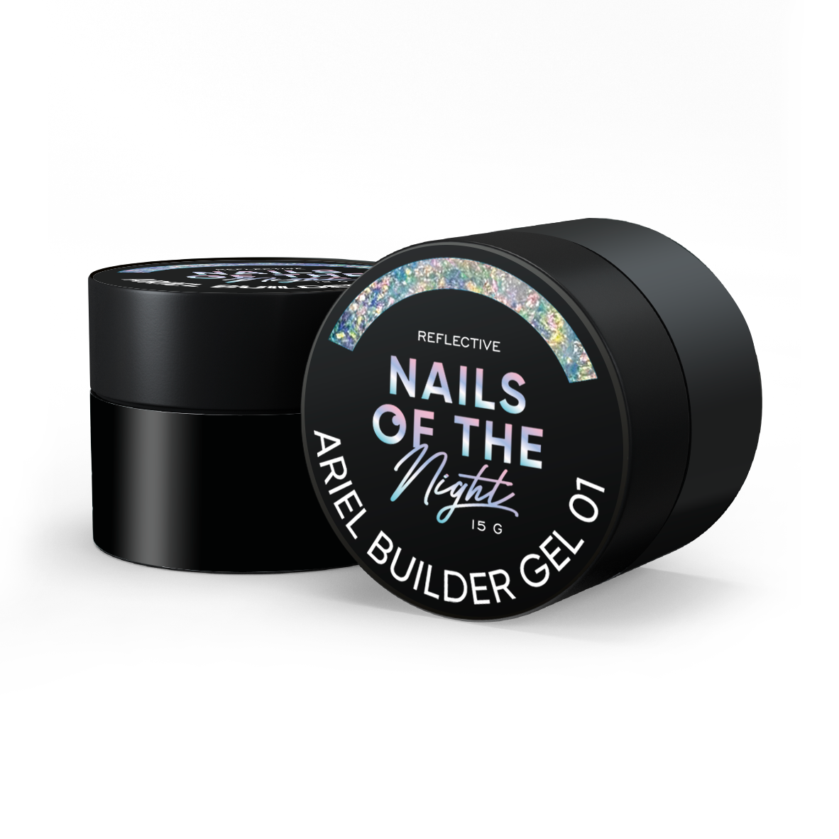 NAILSOFTHENIGHT Ariel gel 01 — будівельний гель з різнокольоровими пластівцями юкі для нігтів, 15 г