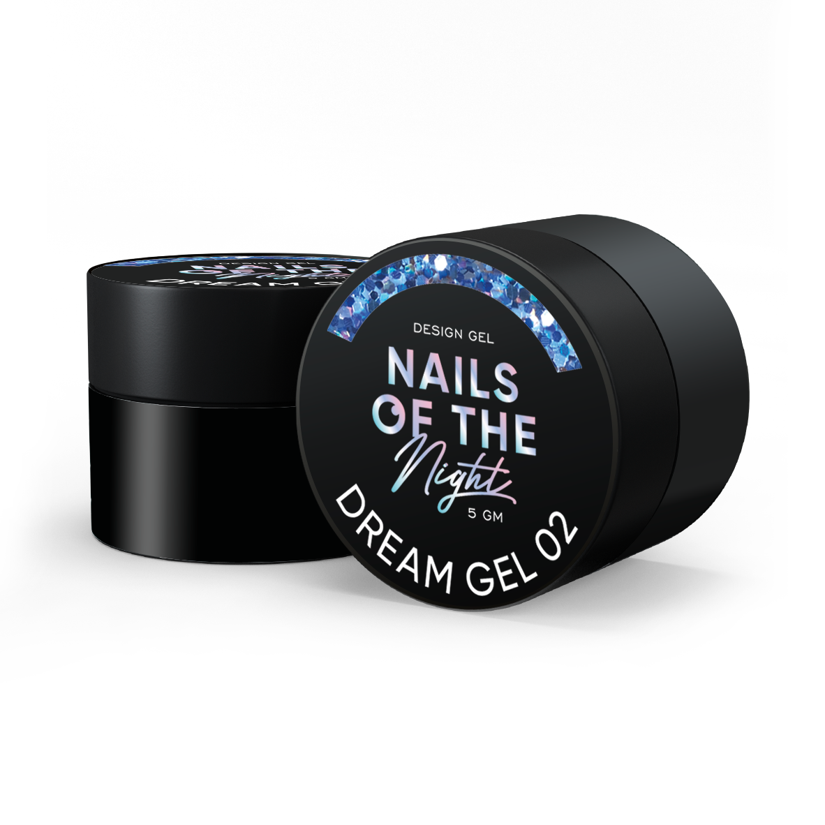 NAILSOFTHENIGHT Dream gel 02 — gel de design com hexágonos incríveis de diferentes tamanhos e glitter para unhas, 5 g