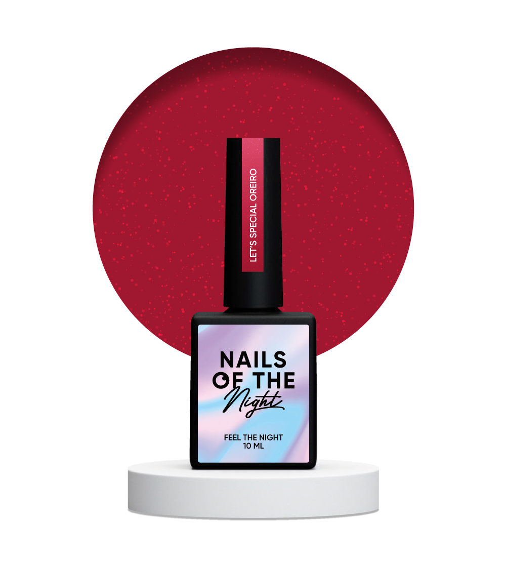 NAILSOFTHENIGHT Let's Special Oreiro: esmalte semipermanente rojo claro con brillo reflectante para uñas, superpuesto en una capa, 10 ml