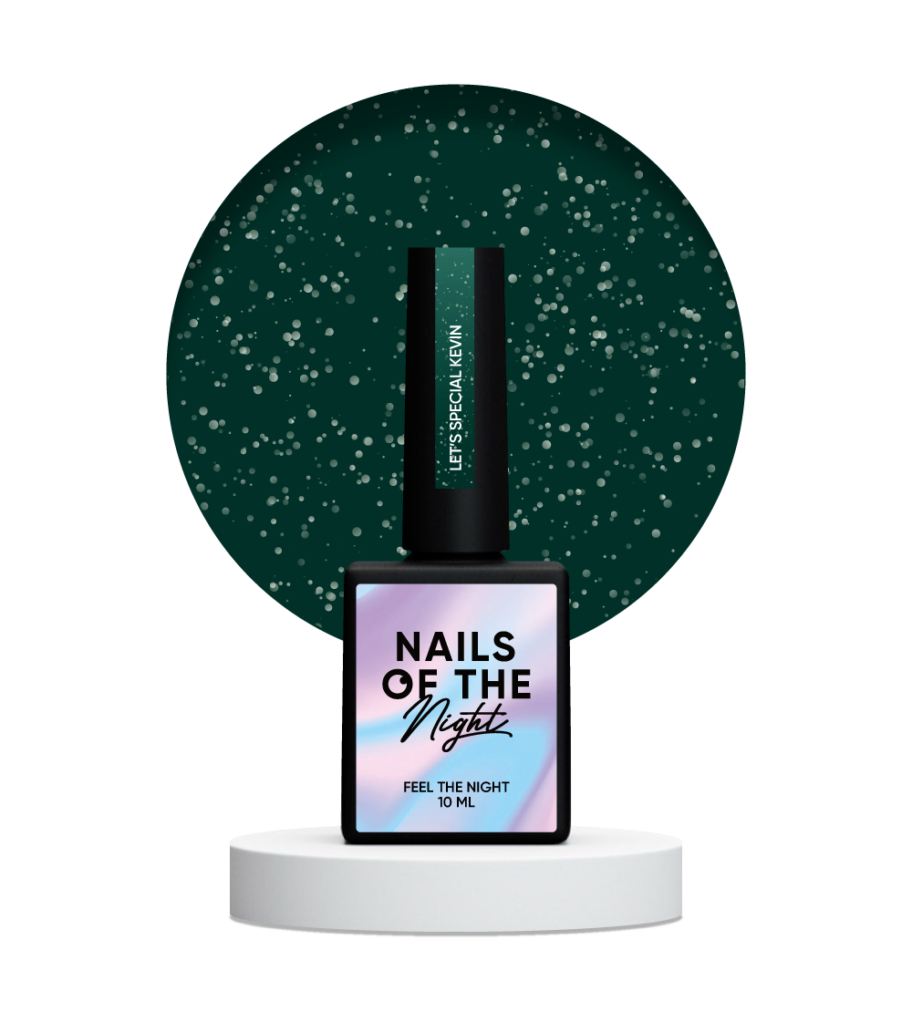 NAILSOFTHENIGHT Let's special Kevin — verniz gel verde escuro com reflexos refletores de luz para unhas cobrindo uma camada, 10 ml