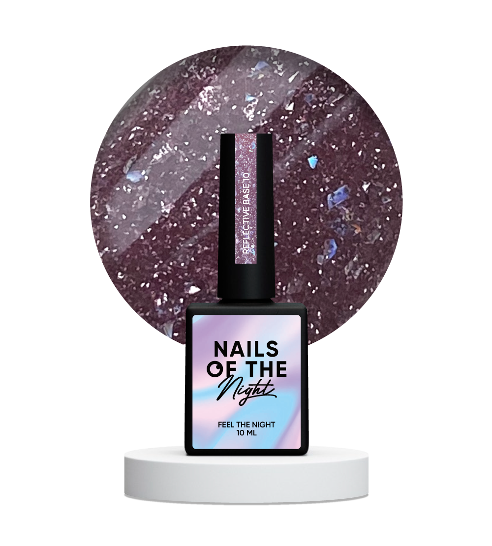 NAILSOFTHENIGHT Base riflettente 10 — base riflettente mimetica con riflessi, 10 ml