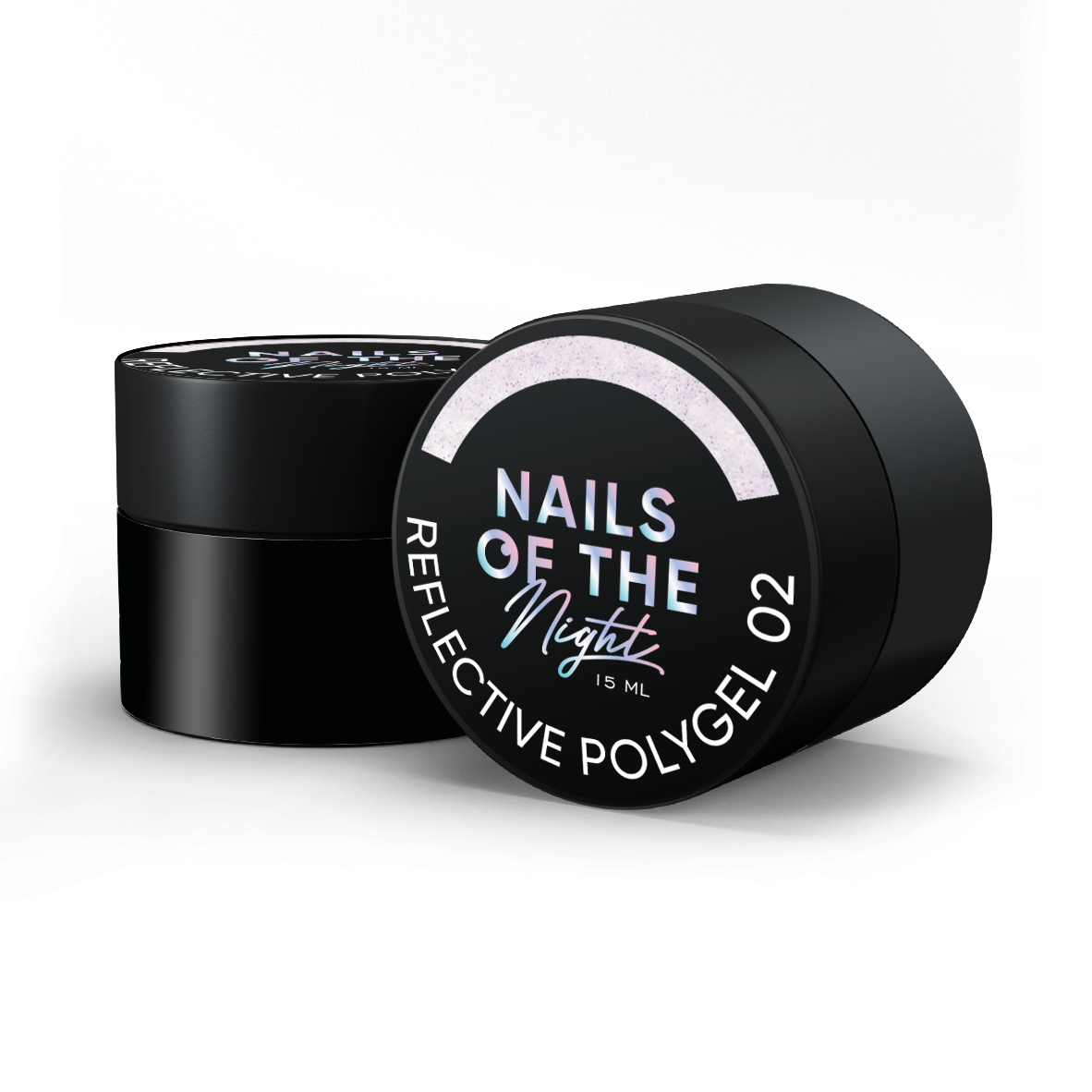 NAILSOFTHENIGHT Reflective Polygel 02 — poligel reflexivo líquido rosa claro de uma nova fórmula para unhas, 15 ml