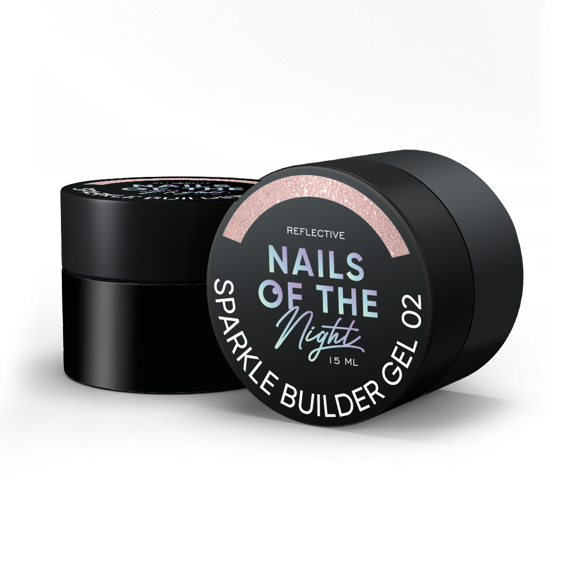 NAILSOFTHENIGHT Sparkle Builder Gel 02 — gel de construção bege reflector, 15 ml