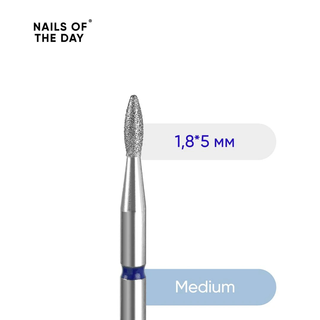 Nailsoftheday Drop Bit – Branded Diamond Drop Bit Blue, 1.8*5 mm