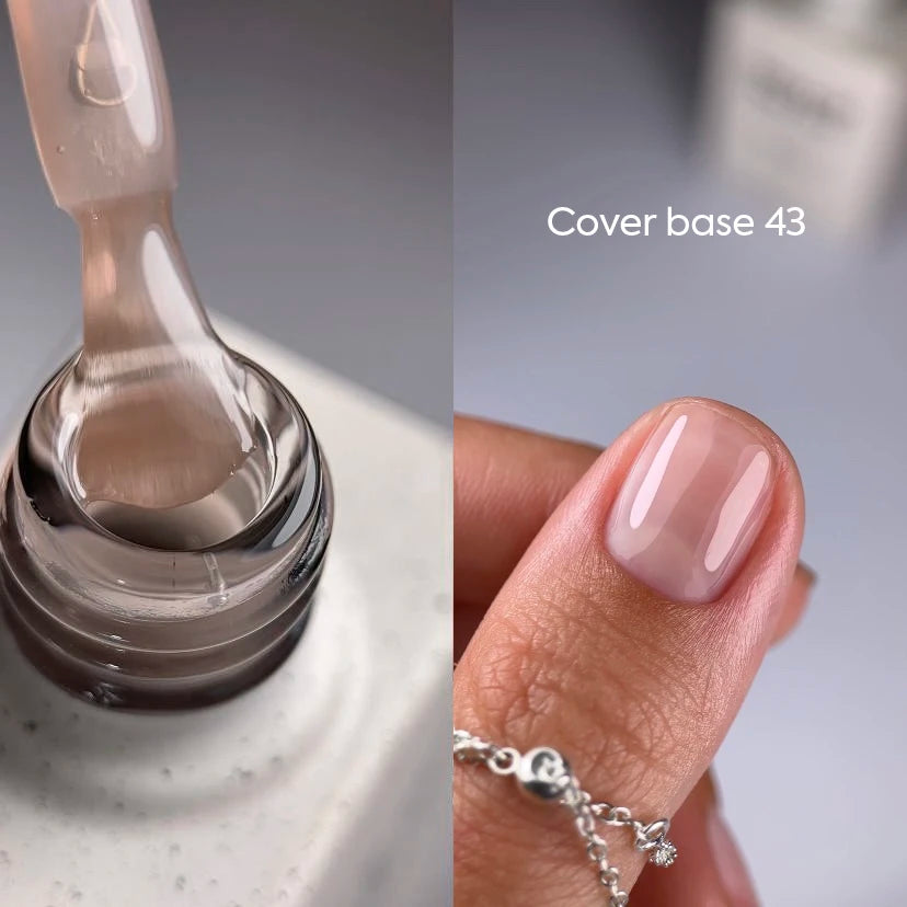 NAILSOFTHEDAY Cover Base 43 Light Pigment – lightly pigmented semi-transparent beige base coat for nails, 10 ml
