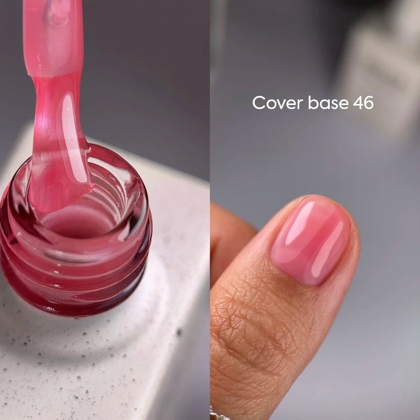 NAILSOFTHEDAY Cover Base 46 Light Pigment – base rosa cipria semitrasparente con pigmentazione leggera per unghie, 10 ml