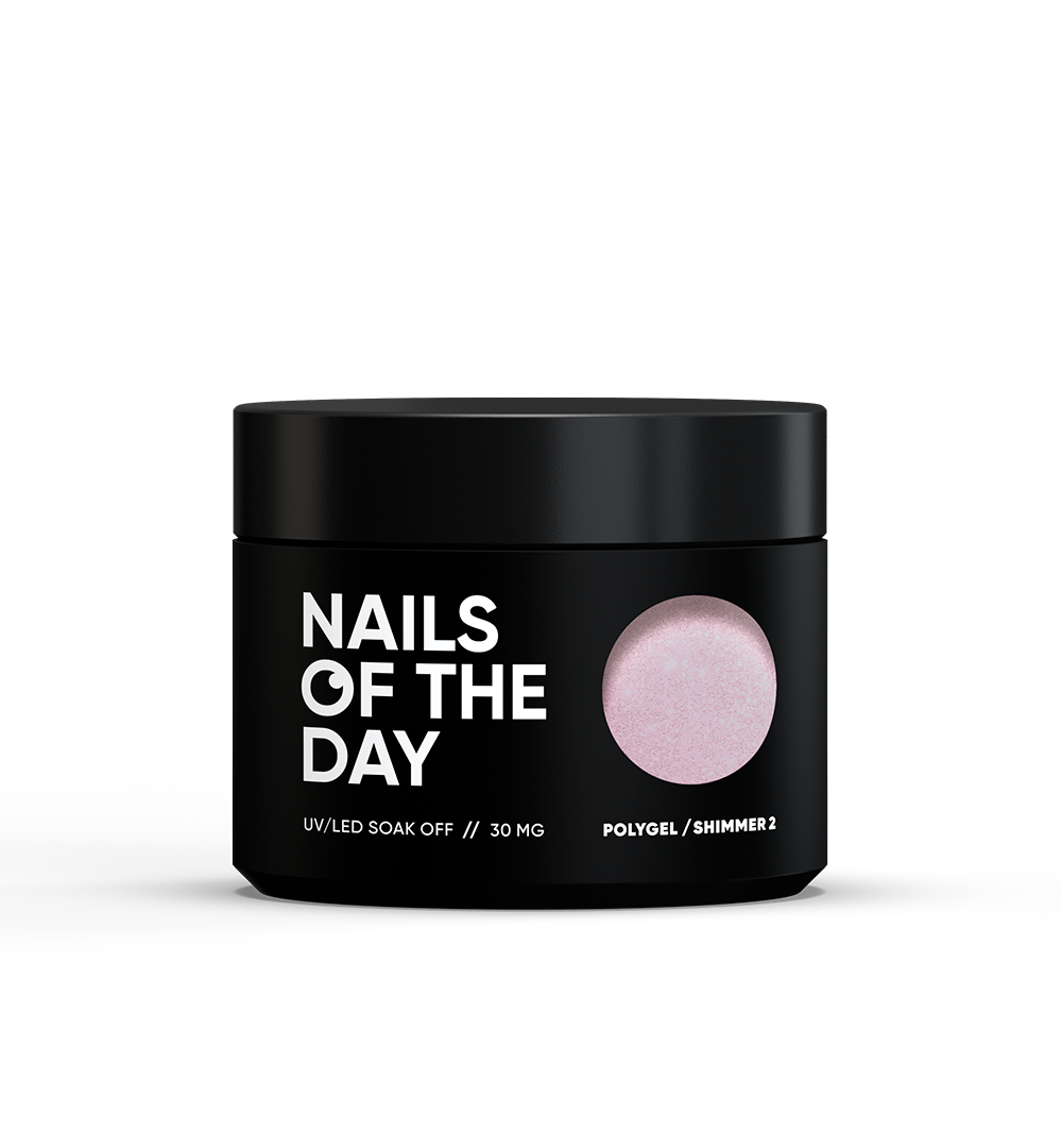 NAILSOFTHEDAY Polygel shimmer 02 — Polygel de grano finо color rosa suave con brillo , 30 g