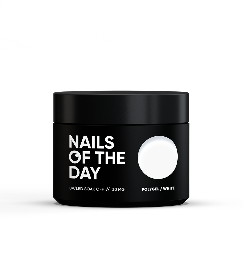 NAILSOFTHEDAY Polygel branco — Poligel branco de grão fino, 30 g