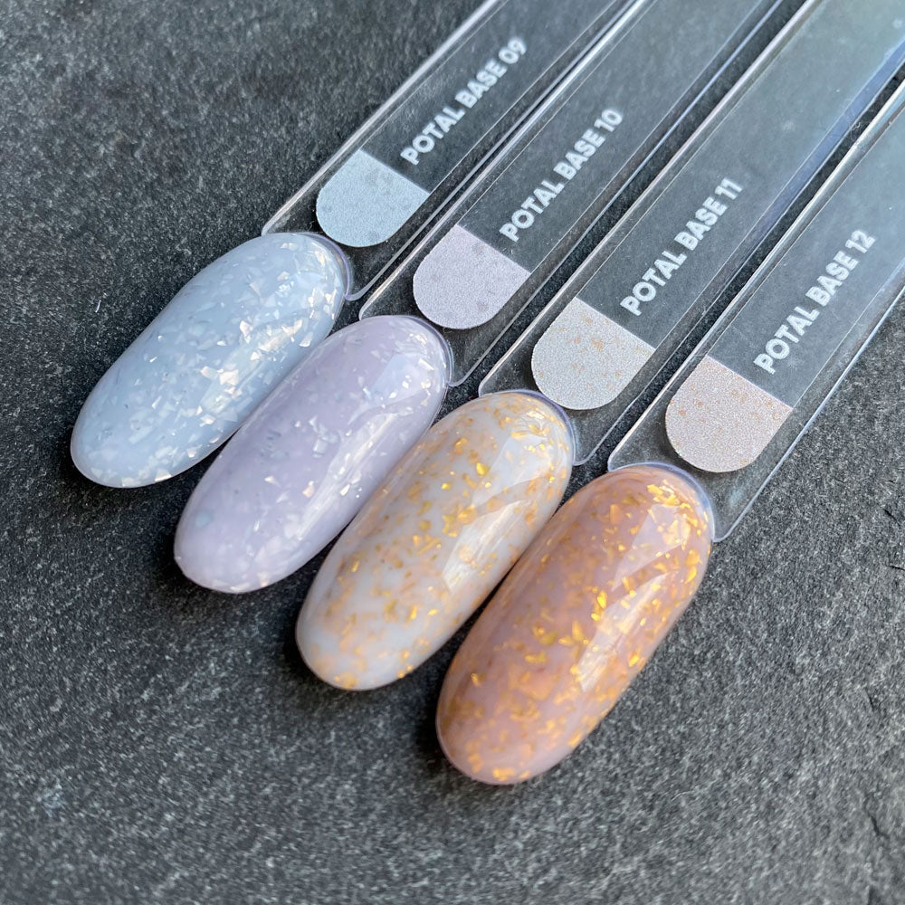 NAILSOFTHEDAY Potal base 12 - бежева база з золотою поталлю, 10 мл