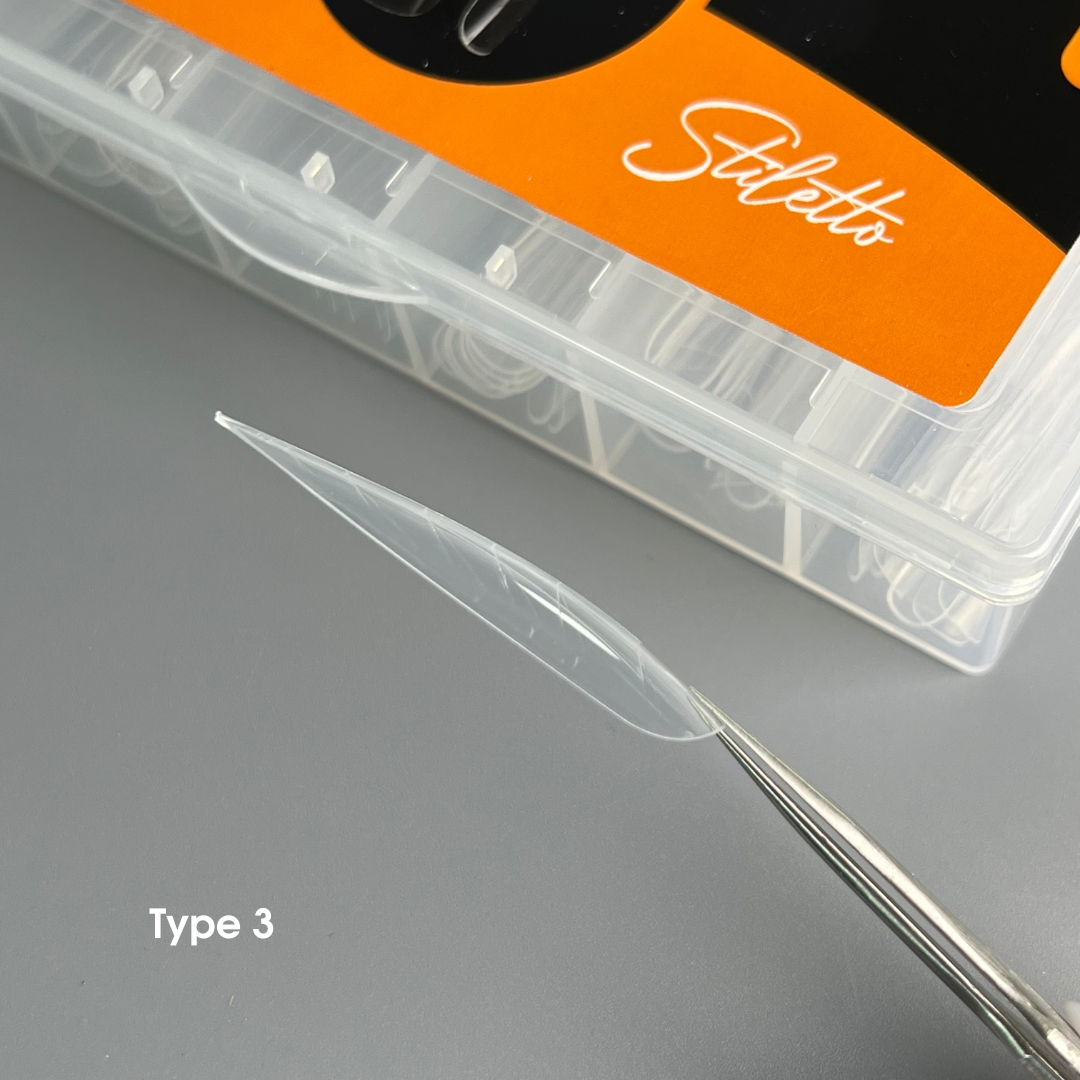 NAILSOFTHEDAY Dual Form Stiletto (Type 3) — formas superiores tipo stiletto/almendras para uñas, 120 piezas