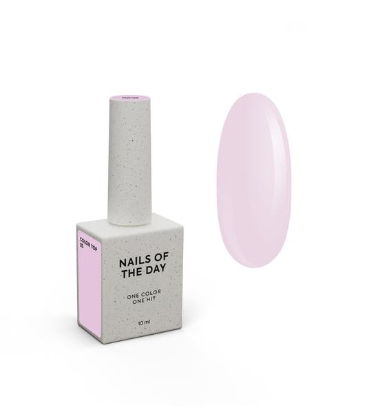 NAILSOFTHEDAY Color top 03 — top rosa empoeirado sem camada pegajosa para unhas, 10 ml