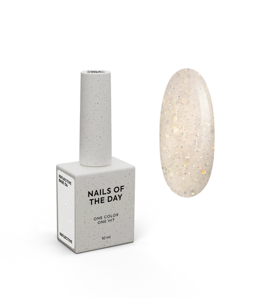 NAILSOFTHENIGHT Base reflectora 04 - base reflectora camuflada com brilho (bege-leitoso), 10 ml