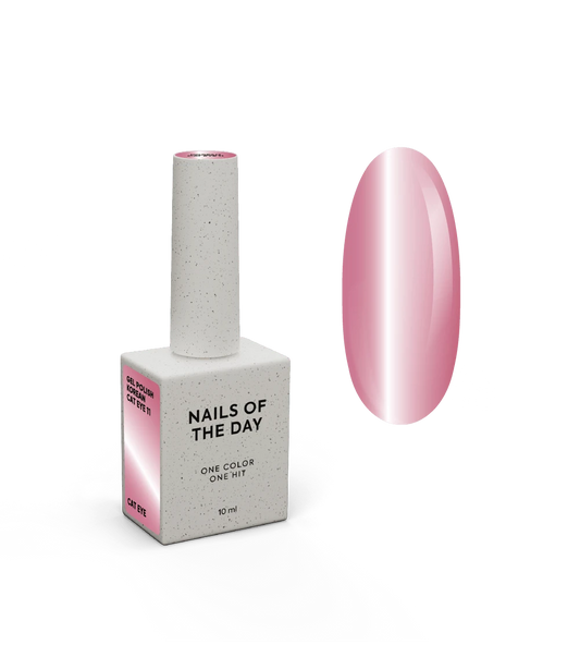 NAILSOFTHEDAY Olho de gato coreano 11 – verniz gel rosa olho de gato, 10 ml