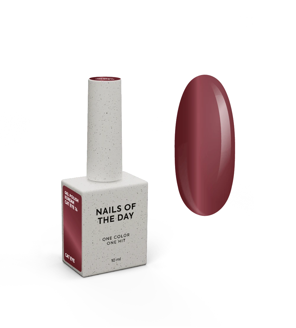 NAILSOFTHEDAY Korean Cat Eye 14 – esmalte em gel vermelho efeito olho de gato, 10 ml.