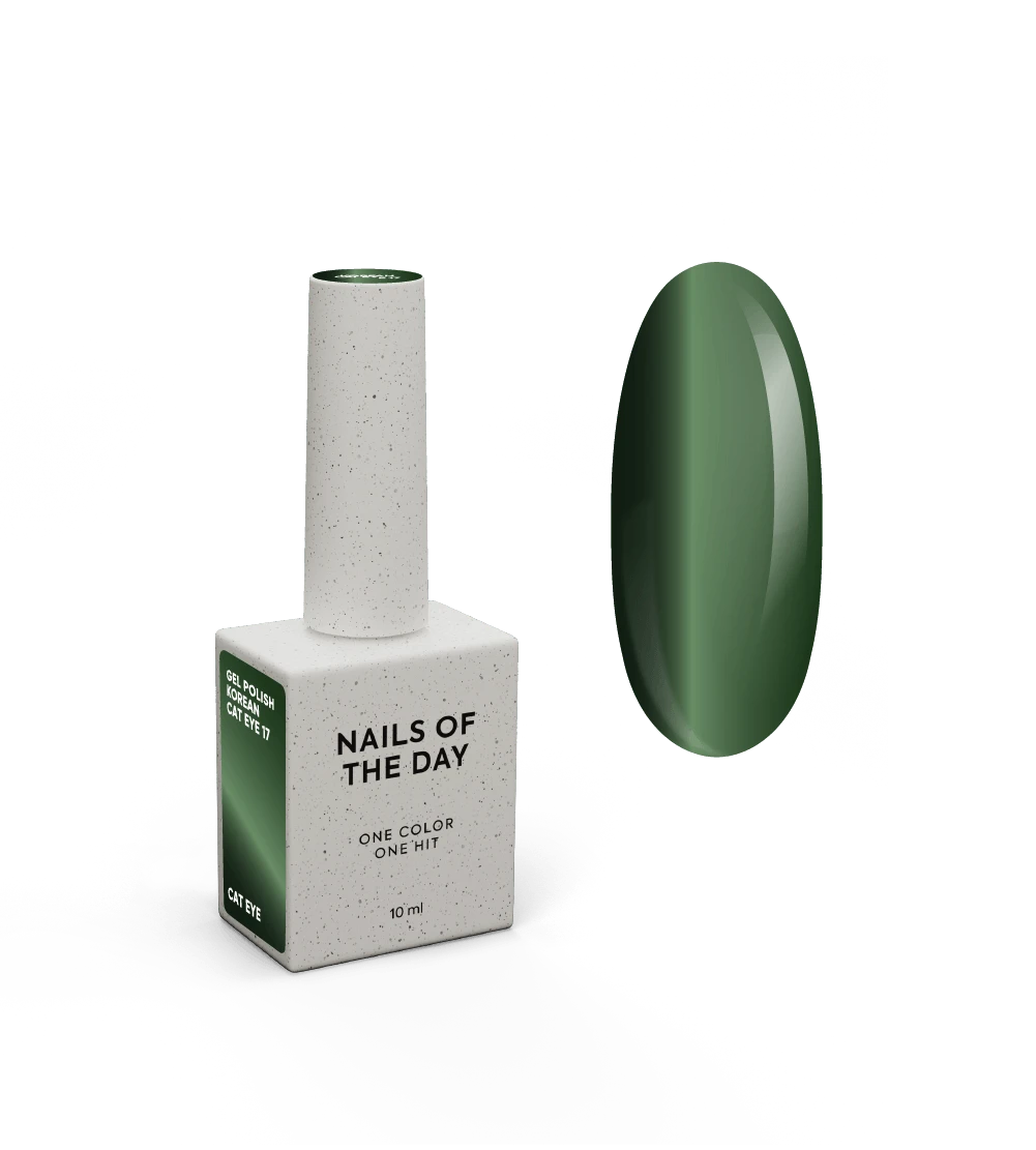 NAILSOFTHEDAY Korean Cat Eye 17 – esmalte em gel verde efeito olho de gato, 10 ml.