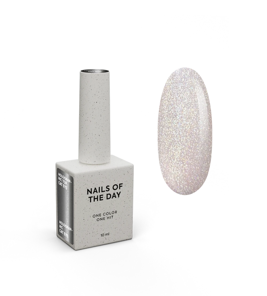 NAILSOFTHENIGHT Holographic Top Cat eye — top olografico con effetto cat eye per unghie senza strato appiccicoso, 10 ml