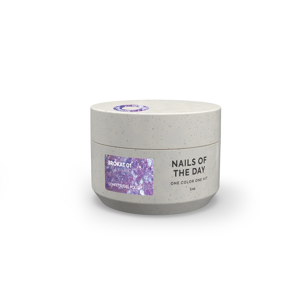 NAILSOFTHENIGHT Brokat gel 01 — gel de diseño con brocado multicolor y purpurina para uñas, 5 g