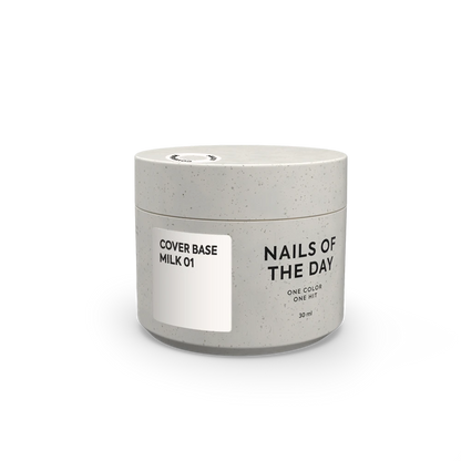 Nailsoftheday Cover base NEW Formula milk 01 — напівпрозоре холодно–молочне камуфлююче базове покриття для нігтів, 30 мл