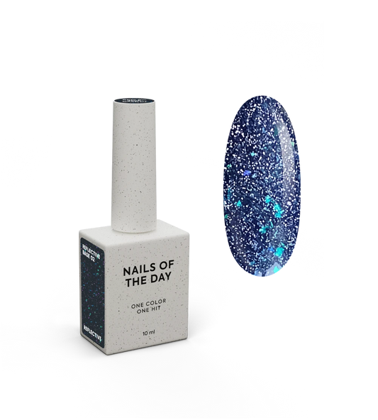 NAILSOFTHENIGHT Base reflectora 02 - base reflectora camuflada com brilho (brilho azul e azul), 10 ml