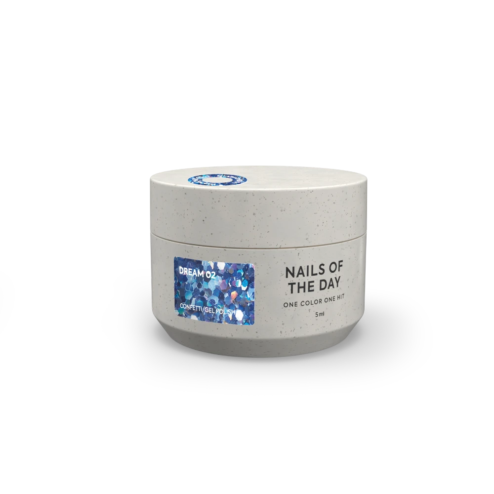 NAILSOFTHENIGHT Dream gel 02 — gel de design com hexágonos incríveis de diferentes tamanhos e glitter para unhas, 5 g