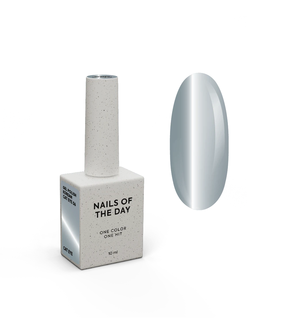 NAILSOFTHEDAY Korean Cat Eye 06 – graublauer Cat-Eye-Gellack, 10 ml