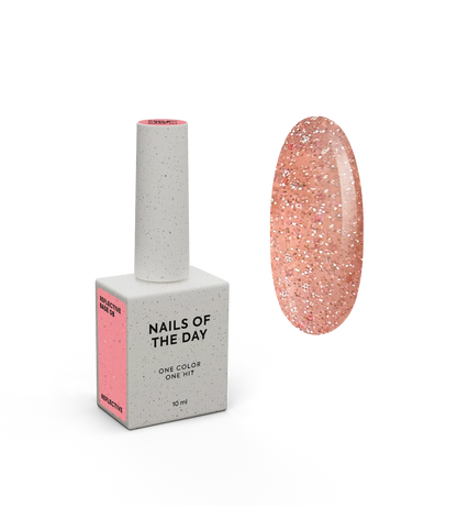 NAILSOFTHENIGHT Reflective base 08 - камуфлююча світловідбиваюча база з шимером (персикова), 10 мл