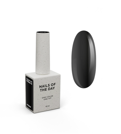 NAILSOFTHEDAY Color Top Vitrage 09 — top coat vitral preto semitransparente sem camada pegajosa para unhas, 10 ml.