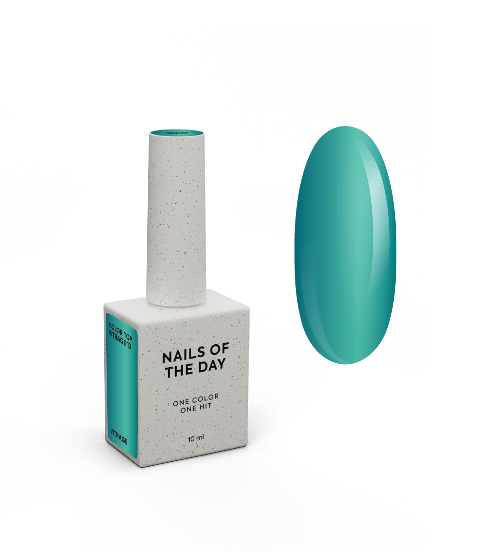NAILSOFTHEDAY Color Top/Vitrage 13 — Top Coat Vitral Azul Marinho Profundo Semitransparente, 10 ml