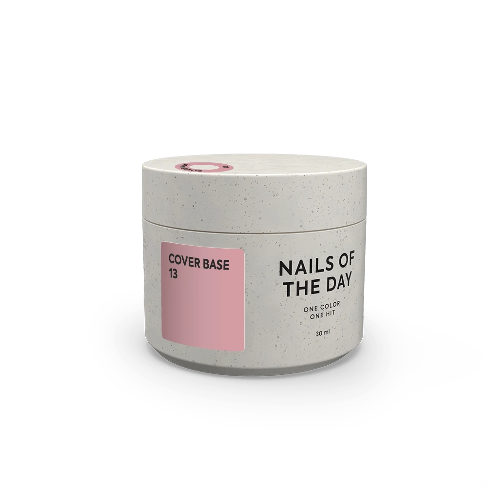 Nailsoftheday Cover Base NEW Formula 13 — base camufladora rosa nude para unhas, 30 ml.