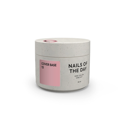 Nailsoftheday Cover Base NEW Formula 13 — base camufladora rosa nude para unhas, 30 ml.