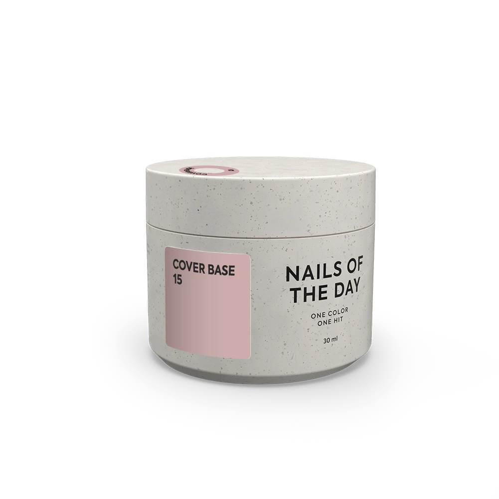 Nailsoftheday Cover Base NEW Formula 15 — base camufladora nude natural para unhas, 30 ml.