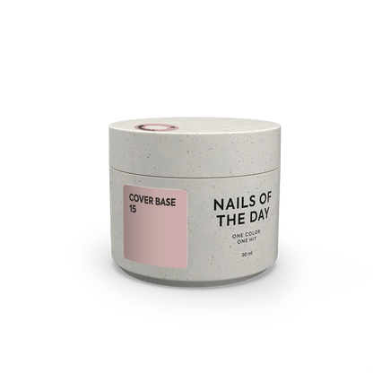 Nailsoftheday Cover Base NEW Formula 15 — base camufladora nude natural para unhas, 30 ml.