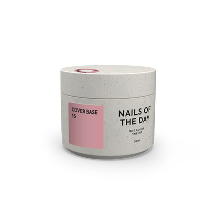Nailsoftheday Cover Base NEW Formula 16 — base camufladora nude natural escuro para unhas, 30 ml.