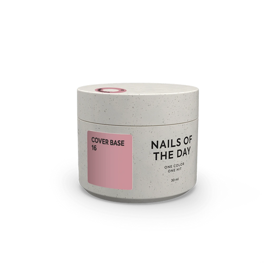 Nailsoftheday Cover Base NEW Formula 16 — base camufladora nude natural escuro para unhas, 30 ml.