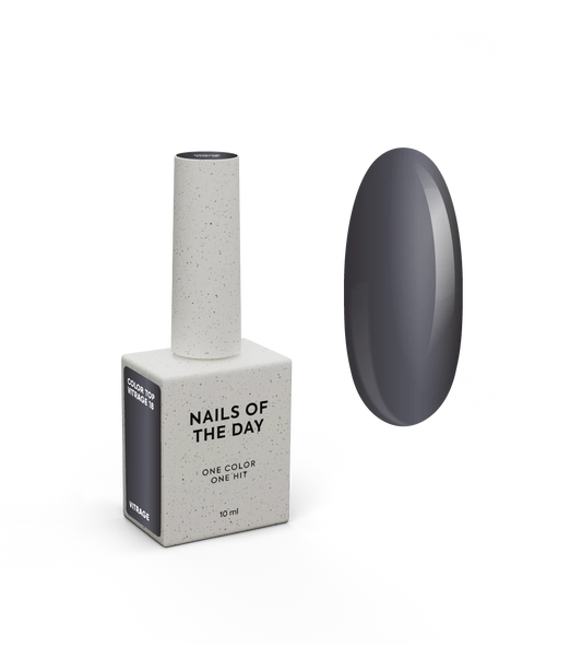 NAILSOFTHEDAY Color Top/Vitrage 18 — Top Coat Vitral Grafite Cinza-Preto Semitransparente, 10 ml