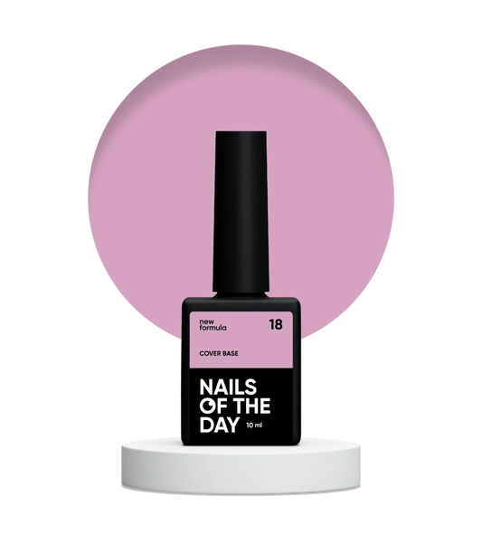 Nailsoftheday Cover base NEW Formula 18 — рожеве камуфлююче базове покриття для нігтів, 10 мл