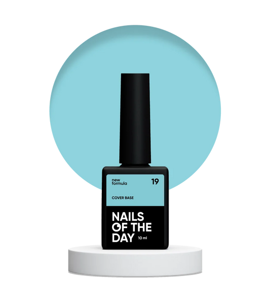 Nailsoftheday Cover base NEW Formula 19 — ніжно-блакитне камуфлююче базове покриття для нігтів, 10 мл