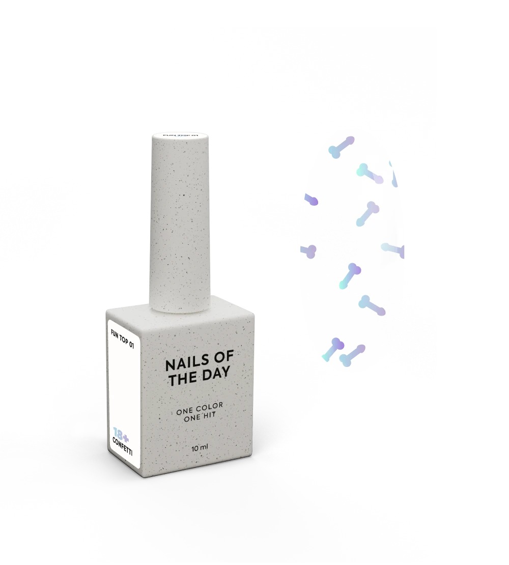 NAILSOFTHEDAY-SPASS! top 01 – Abschlusslack für Nägel mit holografischem Kunstdekor, ohne Klebeschicht, 10 ml