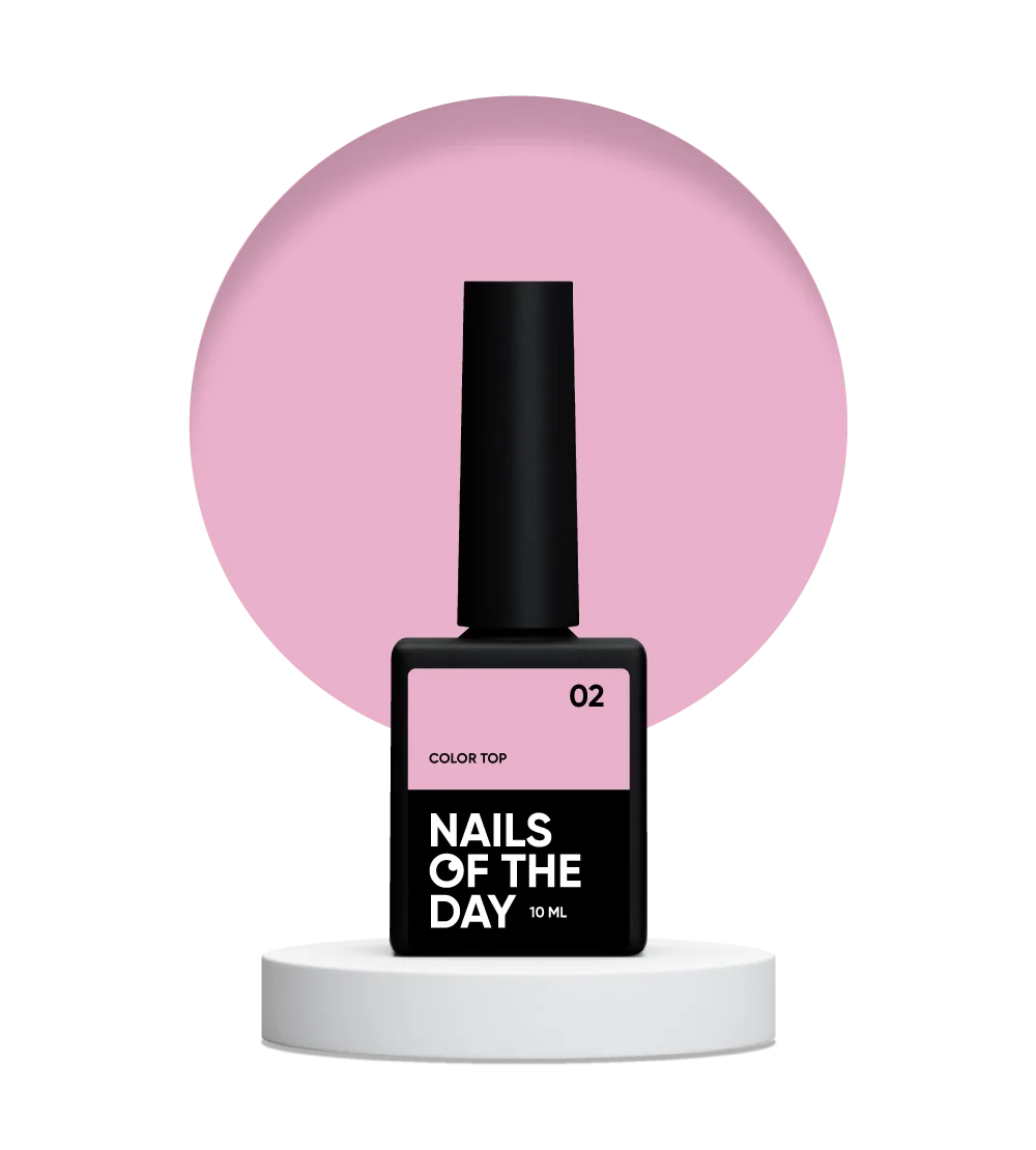 NAILSOFTHEDAY Color Top 02 — top nude rosa sin capa pegajosa para uñas, 10 ml.